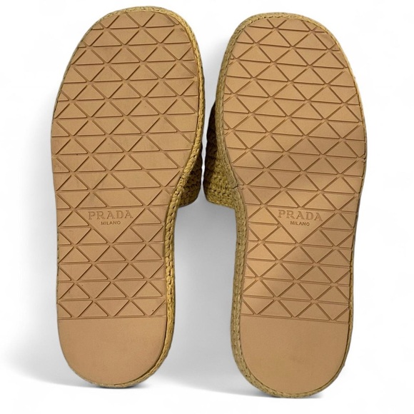 Prada Raffia Single-Band Platform Slides – Size 10 - Picture 6 of 9